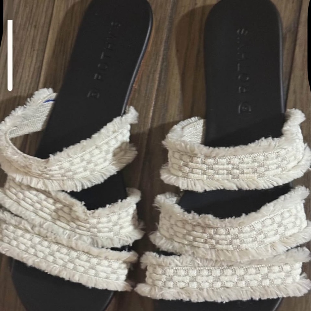 Rothy's Cream Textured Strap Sandals - Picture 2 of 3